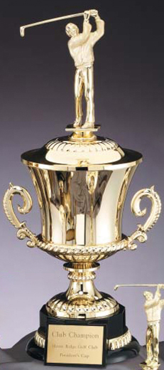 Golden Urn with Golfer (21")